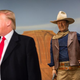 Republican presidential candidate Donald Trump speaks at the John Wayne Birthplace & Museum in Winterset, Iowa, on Jan. 19, 2016. Trump received the endorsement of Aissa Wayne, Wayne’s daughter.
Aaron P. Bernstein/Getty Images